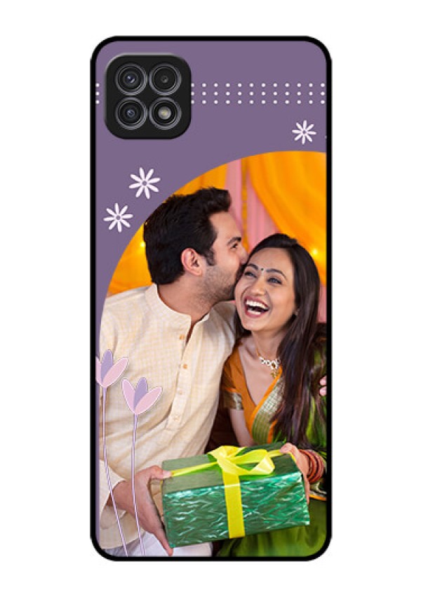 Galaxy F42 5G Custom Glass Mobile Case  - Lavender flowers design 