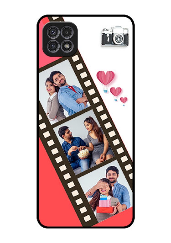 Galaxy F42 5G Personalized Glass Phone Case  - 3 Image Holder with Film Reel