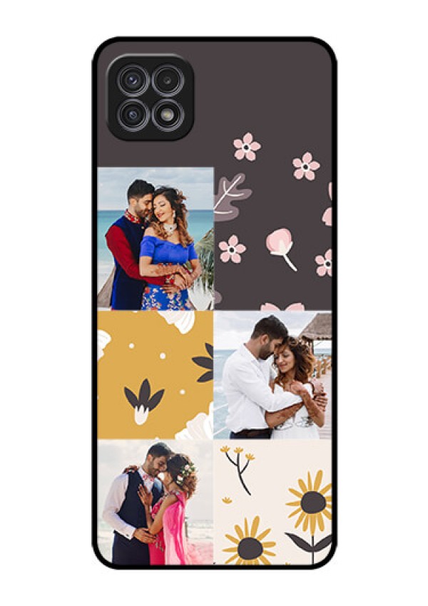 Galaxy F42 5G Photo Printing on Glass Case  - 3 Images with Floral Design