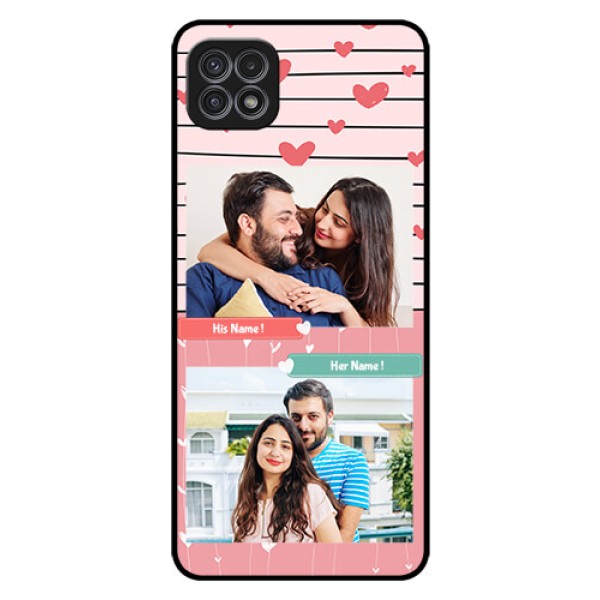 Galaxy F42 5G Custom Glass Mobile Case  - Photo with Heart Design