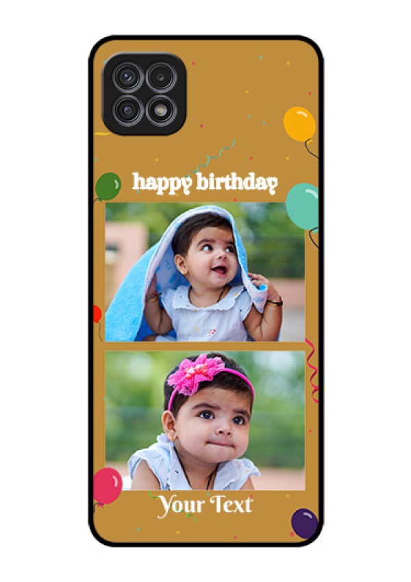 Galaxy F42 5G Personalized Glass Phone Case  - Image Holder with Birthday Celebrations Design
