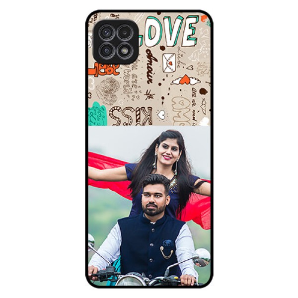 Galaxy F42 5G Custom Glass Phone Case  - Love Doodle Pattern 