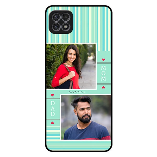 Galaxy F42 5G Custom Glass Phone Case - Mom & Dad Pic Design Galaxy F42 5G Custom Glass Phone Case - Mom & Dad Pic Design