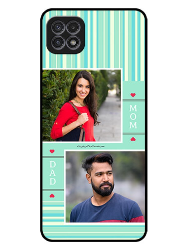 Custom Galaxy F42 5G Custom Glass Phone Case  - Mom & Dad Pic Design