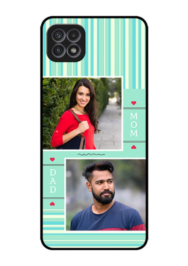 Galaxy F42 5G Custom Glass Phone Case  - Mom & Dad Pic Design