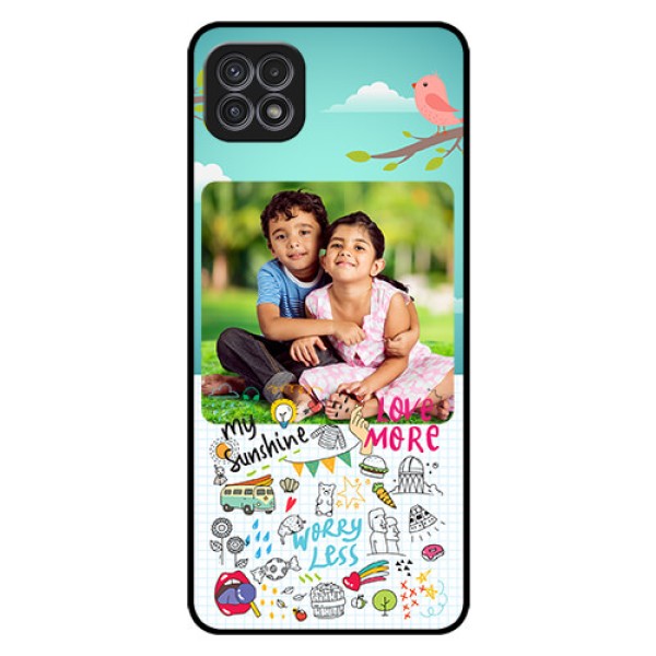 Galaxy F42 5G Photo Printing on Glass Case  - Doodle love Design
