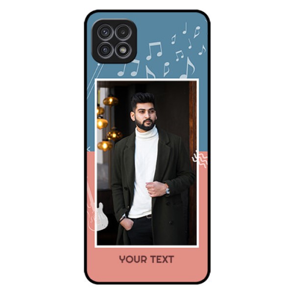 Galaxy F42 5G Photo Printing on Glass Case - with Color Musical Note Design Galaxy F42 5G Photo Printing on Glass Case - with Color Musical Note Design