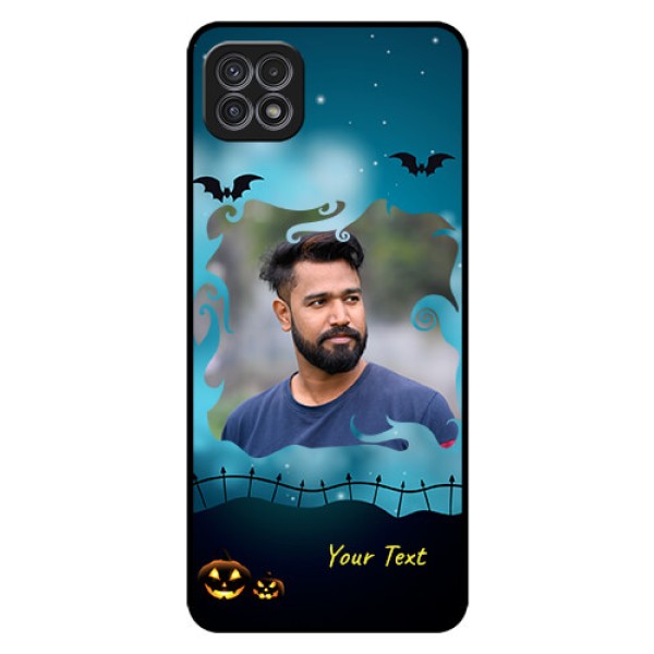 Galaxy F42 5G Custom Glass Phone Case  - Halloween frame design