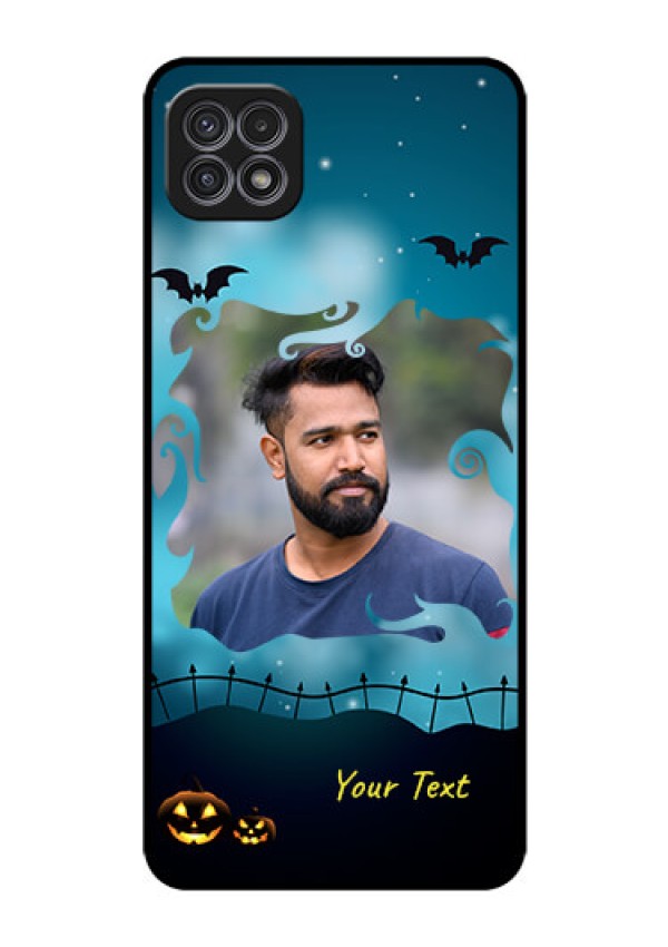 Galaxy F42 5G Custom Glass Phone Case  - Halloween frame design