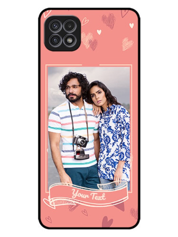 Custom Galaxy F42 5G Custom Glass Phone Case  - Love doodle art Design