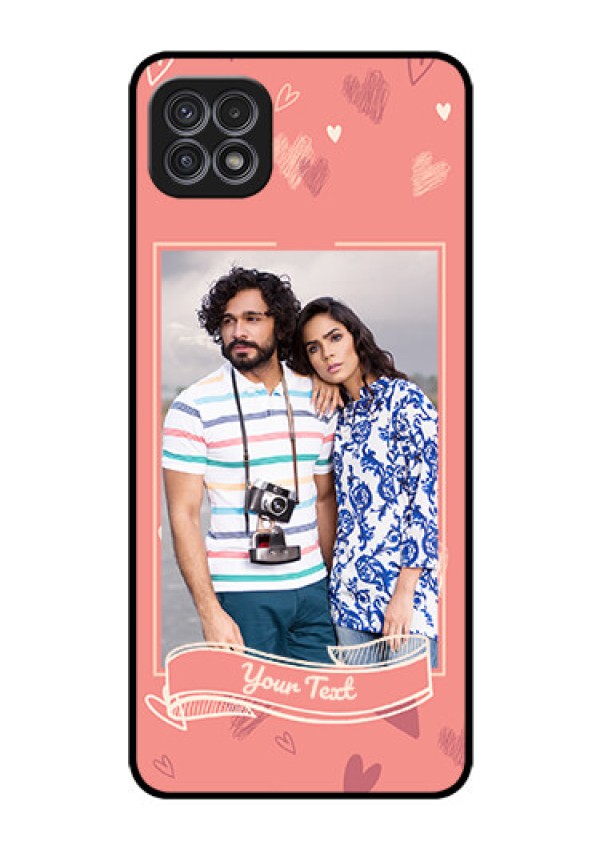 Galaxy F42 5G Custom Glass Phone Case  - Love doodle art Design