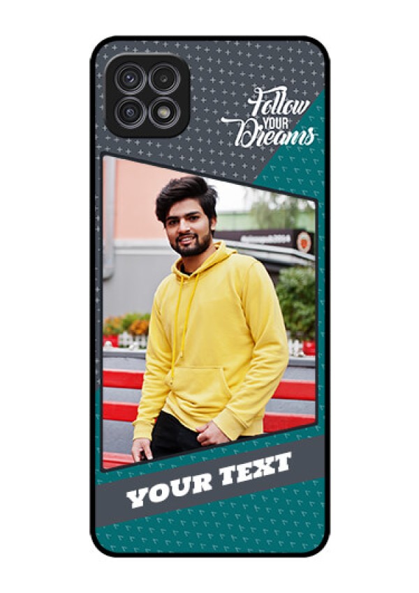 Galaxy F42 5G Personalized Glass Phone Case  - Background Pattern Design with Quote