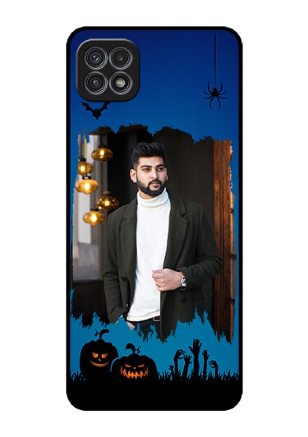 Galaxy F42 5G Photo Printing on Glass Case  - with pro Halloween design 