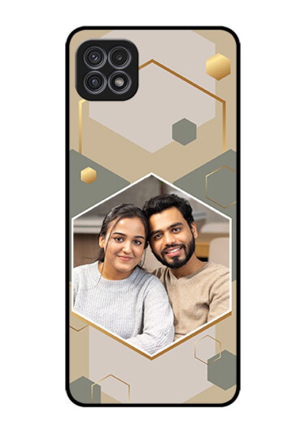 Galaxy F42 5G Photo Printing on Glass Case - Stylish Hexagon Pattern Design