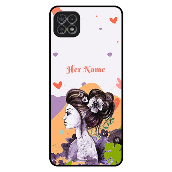 Galaxy F42 5G Personalized Glass Phone Case - Woman And Nature Design