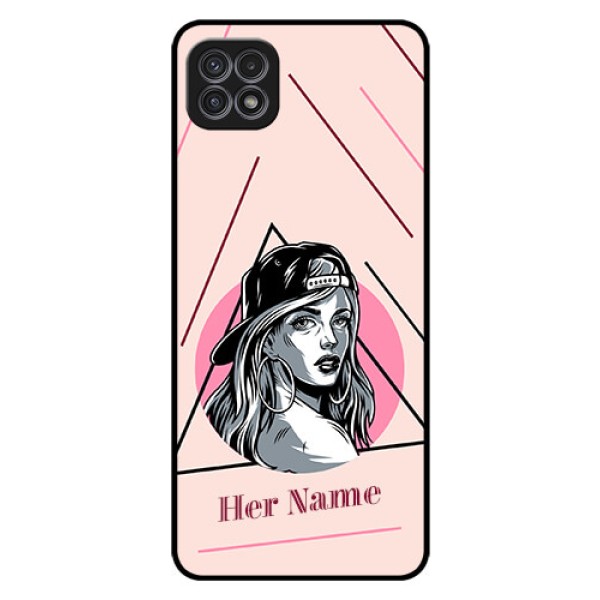 Galaxy F42 5G Personalized Glass Phone Case - Rockstar Girl Design
