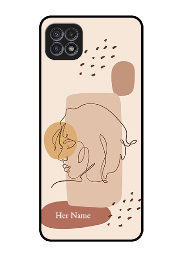 Galaxy F42 5G Photo Printing on Glass Case - Calm Woman line art Design