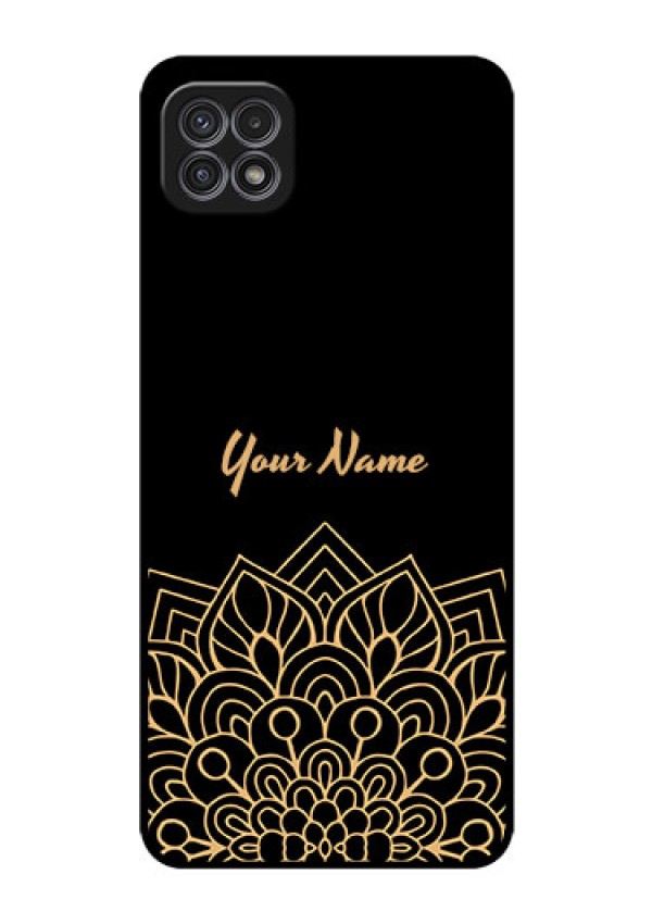 Galaxy F42 5G Custom Glass Phone Case - Golden mandala Design