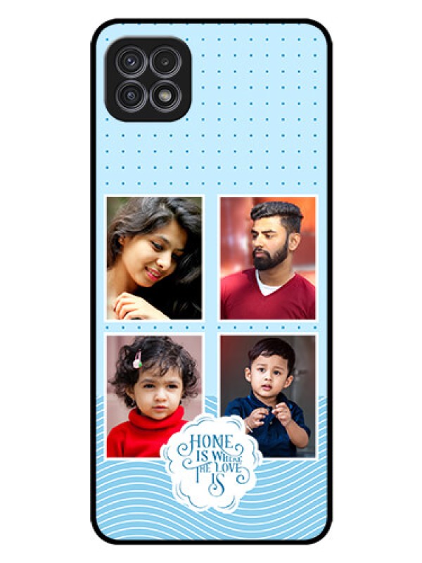 Custom Galaxy F42 5G Custom Glass Phone Case - Cute love quote with 4 pic upload Design