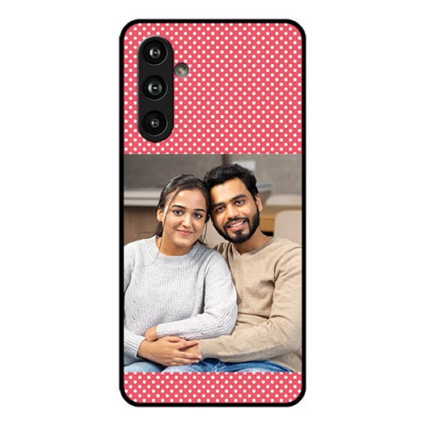 Samsung Galaxy F54 5G Custom Glass Phone Case - White Dotted Design