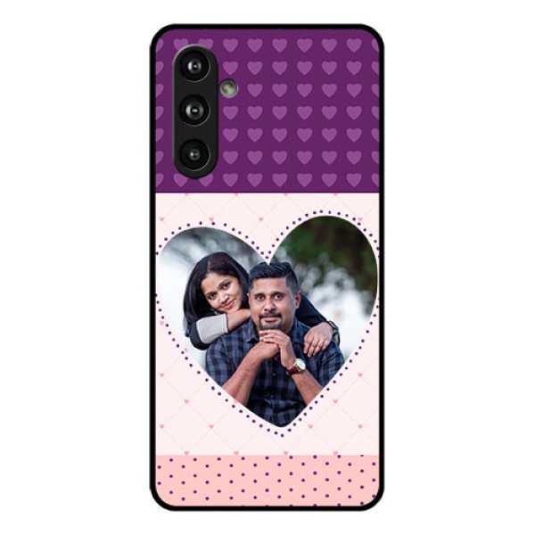 Samsung Galaxy F54 5G Custom Glass Phone Case - Violet Love Dots Design Samsung Galaxy F54 5G Custom Glass Phone Case - Violet Love Dots Design
