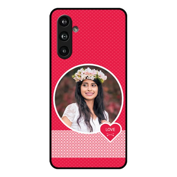 Samsung Galaxy F54 5G Custom Glass Phone Case - Pink Color Pattern Design Samsung Galaxy F54 5G Custom Glass Phone Case - Pink Color Pattern Design