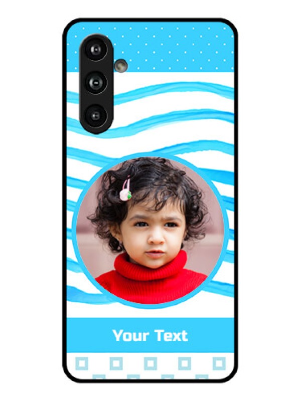 Custom Samsung Galaxy F54 5G Custom Glass Phone Case - Simple Blue Case Design