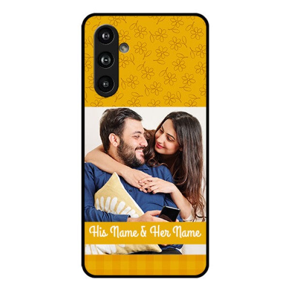 Samsung Galaxy F54 5G Custom Glass Phone Case - Yellow Floral Design Samsung Galaxy F54 5G Custom Glass Phone Case - Yellow Floral Design