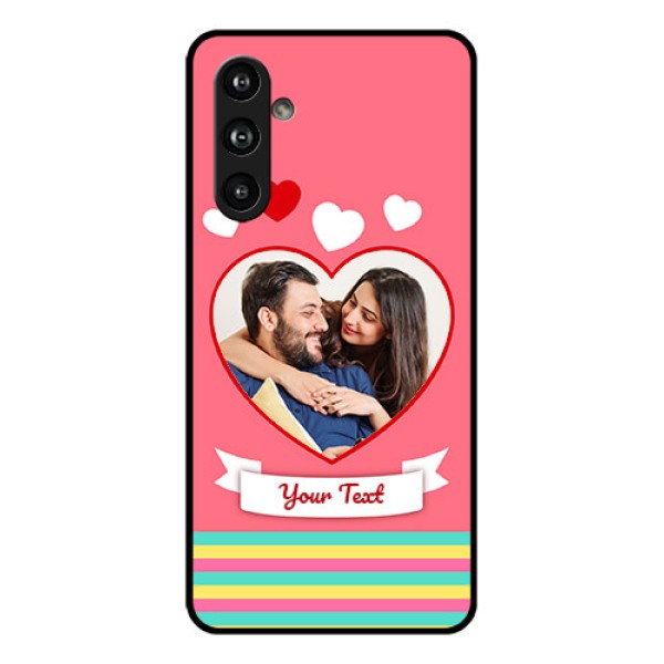 Samsung Galaxy F54 5G Custom Glass Phone Case - Love Shapes Doodle Design Samsung Galaxy F54 5G Custom Glass Phone Case - Love Shapes Doodle Design