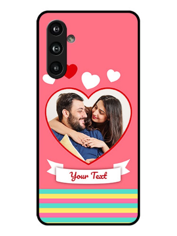 Custom Samsung Galaxy F54 5G Custom Glass Phone Case - Love Shapes Doodle Design