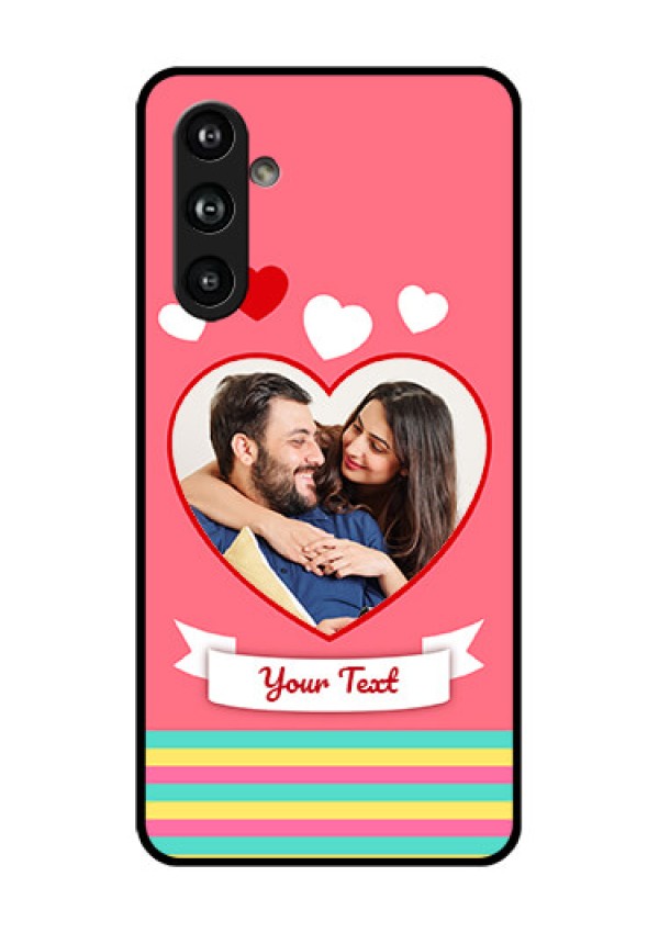 Samsung Galaxy F54 5G Custom Glass Phone Case - Love Shapes Doodle Design