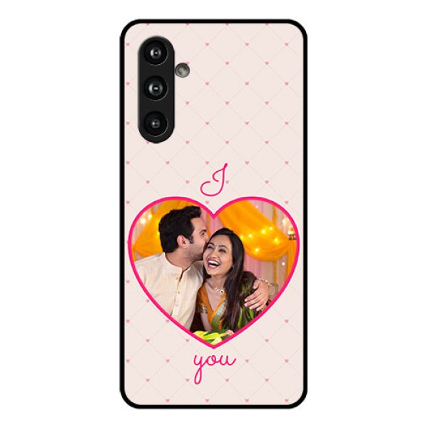 Samsung Galaxy F54 5G Custom Glass Phone Case - Heart Shape Design