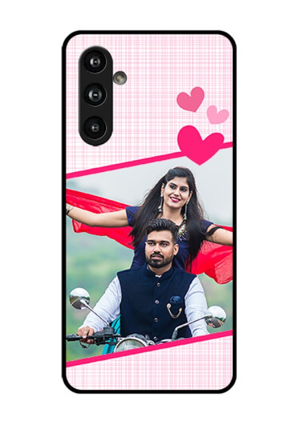 Samsung Galaxy F54 5G Custom Glass Phone Case - Love Shape Heart Design