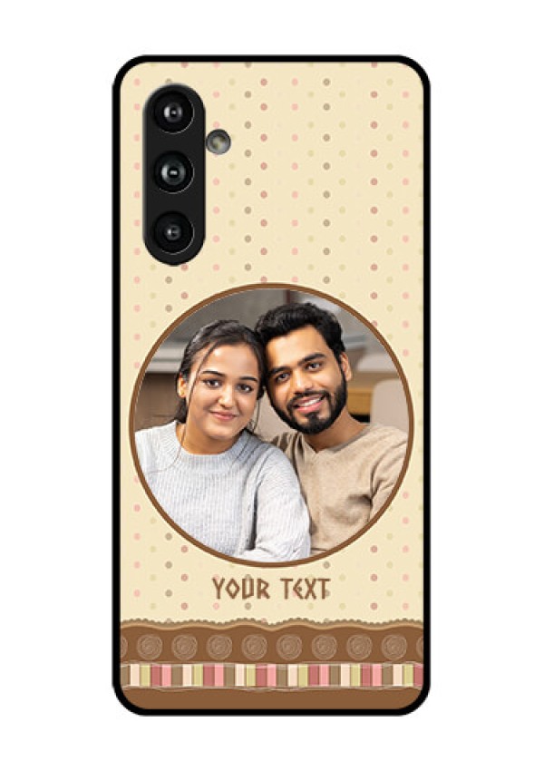 Samsung Galaxy F54 5G Custom Glass Phone Case - Brown Dotted Mobile Case Design
