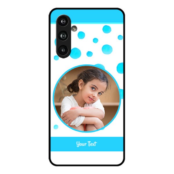 Samsung Galaxy F54 5G Custom Glass Phone Case - Blue Bubbles Pattern Design Samsung Galaxy F54 5G Custom Glass Phone Case - Blue Bubbles Pattern Design
