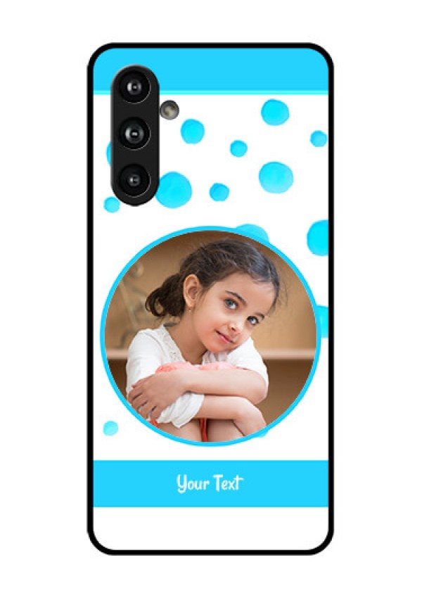 Samsung Galaxy F54 5G Custom Glass Phone Case - Blue Bubbles Pattern Design