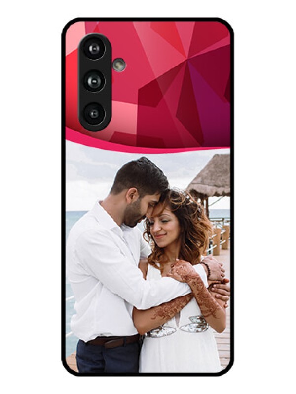 Custom Samsung Galaxy F54 5G Custom Glass Phone Case - Red Abstract Design