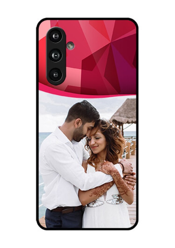 Samsung Galaxy F54 5G Custom Glass Phone Case - Red Abstract Design