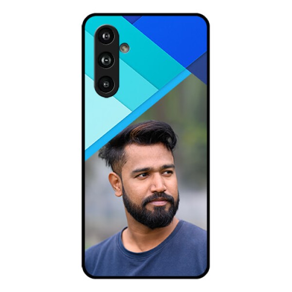 Samsung Galaxy F54 5G Custom Glass Phone Case - Blue Pattern Design