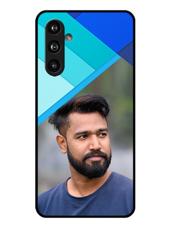 Custom Samsung Galaxy F54 5G Custom Glass Phone Case - Blue Pattern Design