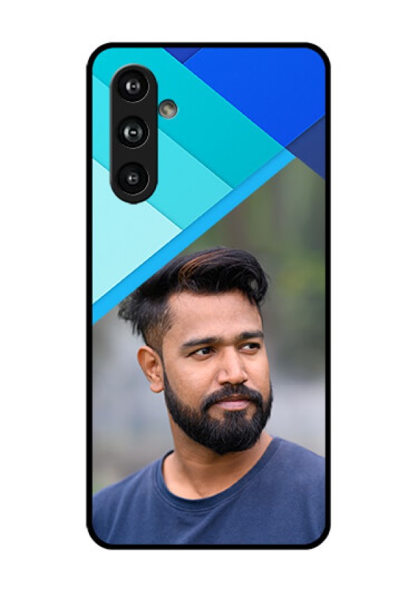 Samsung Galaxy F54 5G Custom Glass Phone Case - Blue Pattern Design