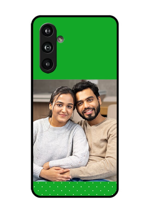 Samsung Galaxy F54 5G Custom Glass Phone Case - Green Pattern Design
