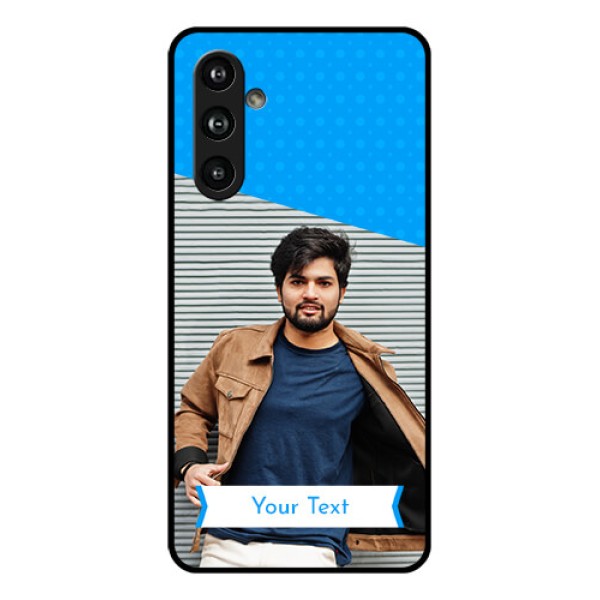 Samsung Galaxy F54 5G Custom Glass Phone Case - Simple Blue Color Design Samsung Galaxy F54 5G Custom Glass Phone Case - Simple Blue Color Design