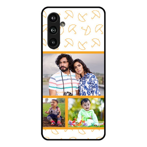 Samsung Galaxy F54 5G Custom Glass Phone Case - Yellow Pattern Design