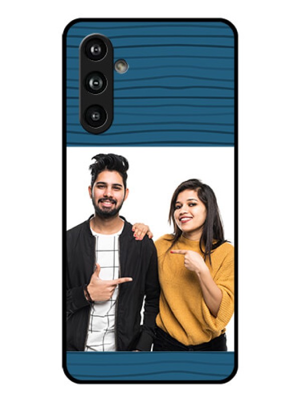 Custom Samsung Galaxy F54 5G Custom Glass Phone Case - Blue Pattern Cover Design