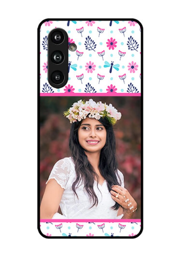 Samsung Galaxy F54 5G Custom Glass Phone Case - Colorful Flower Design