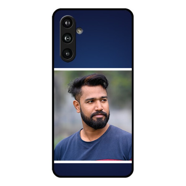Samsung Galaxy F54 5G Custom Glass Phone Case - Simple Royal Blue Design Samsung Galaxy F54 5G Custom Glass Phone Case - Simple Royal Blue Design