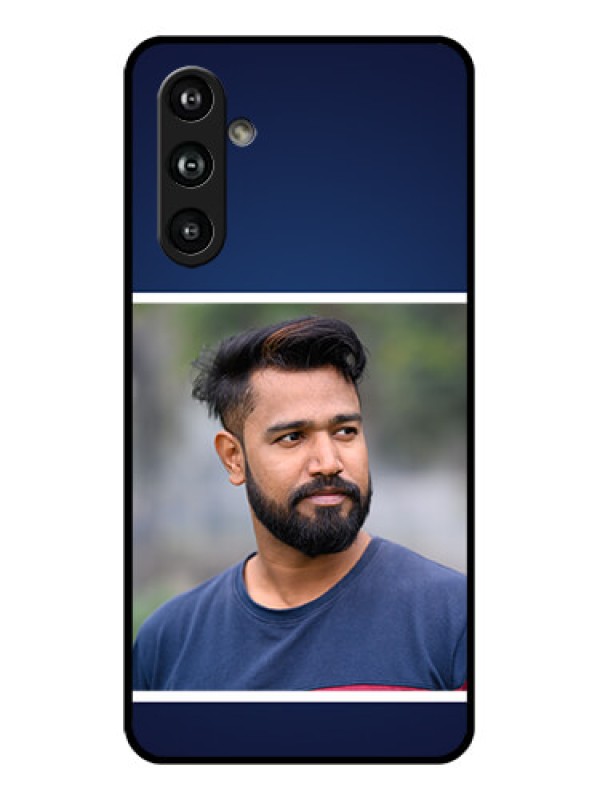 Custom Samsung Galaxy F54 5G Custom Glass Phone Case - Simple Royal Blue Design