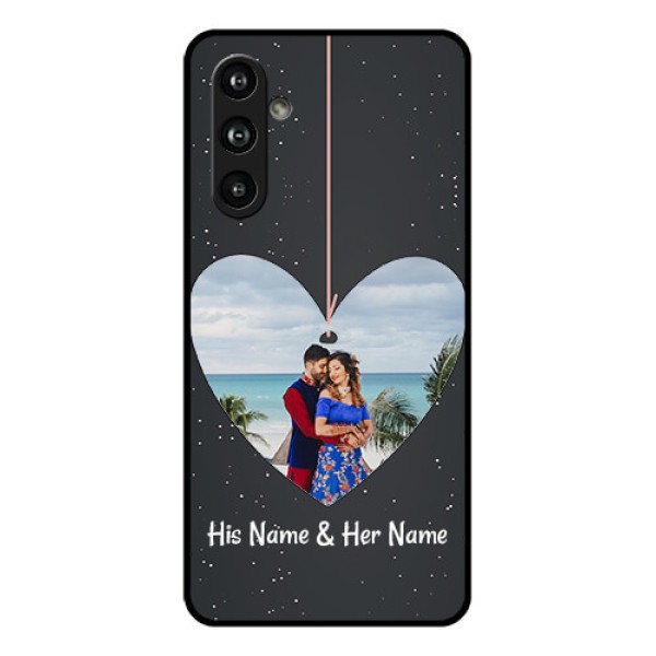 Samsung Galaxy F54 5G Custom Glass Phone Case - Hanging Heart Design Samsung Galaxy F54 5G Custom Glass Phone Case - Hanging Heart Design