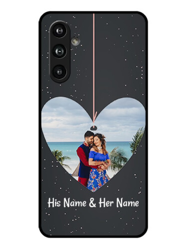 Custom Samsung Galaxy F54 5G Custom Glass Phone Case - Hanging Heart Design